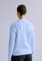Load image into Gallery viewer, AZURE MERINO POLO SWEATER
