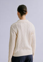 Load image into Gallery viewer, SNOW MERINO POLO SWEATER

